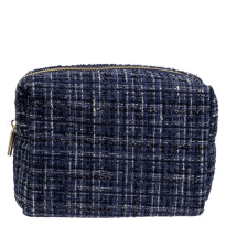 Tweed Make-Up Pouch Small ─ Navy Blue