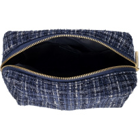 Tweed Make-Up Pouch Small ─ Navy Blue