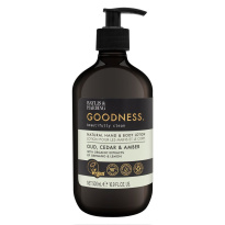 Goodness Oud, Cedar & Amber Hand & Body Cream 500 ml