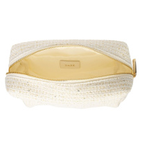 Tweed Make-Up Pouch Small – Off White With Gold