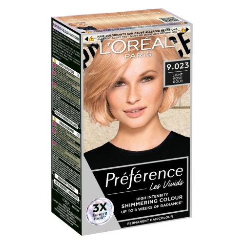 Préférence Vivid Colours Permanent Color For Normal Hair 9.023 Light Rose Gold