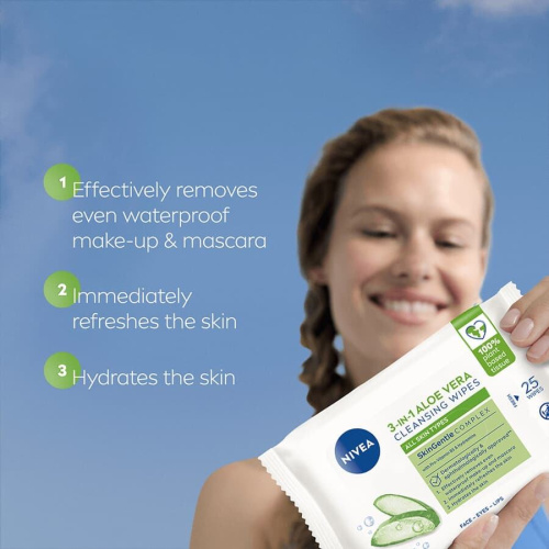 3-In-1 Aloe Vera Cleansing Wipes 25pcs