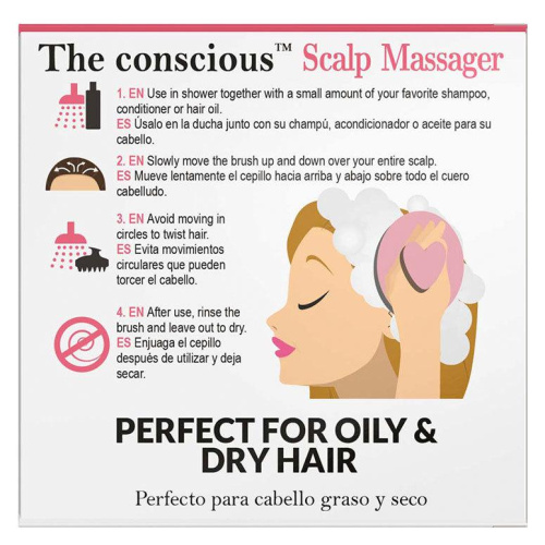 The Conscious™ Scalp Massager Biodegradable Shampooing Brush Pink