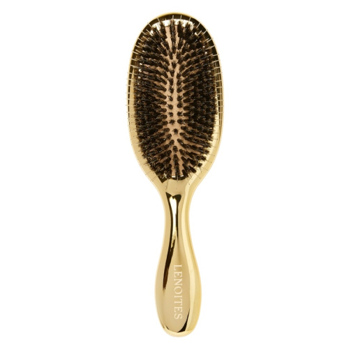 Wild Boar Hair Brush with Cleaning Tool Gold