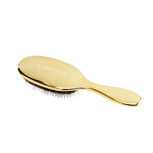 Wild Boar Hair Brush with Cleaning Tool Gold