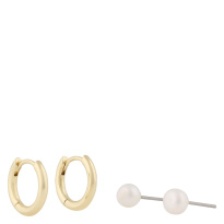Soap Pearl Earring Set Gold/White