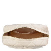 Velvet Square Quilted Make-Up Pouch Small Sand