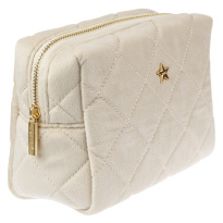 Velvet Square Quilted Make-Up Pouch Small Sand