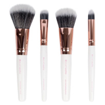 White & Gold Travel Makeup Brush Set