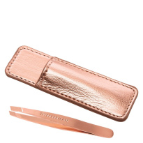 Rose Gold Mini Slant Tweezer & Pouch
