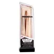 Rose Gold Mini Slant Tweezer & Pouch