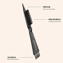 Wild Boar Hair Brush with Cleaning Tool Black