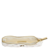 Velvet Mini Pouch Off White Butterfly Pattern