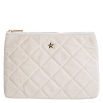 Velvet Quilted Small Pouch Sand