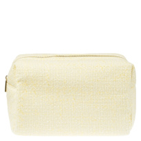 Tweed Make-Up Pouch Large Vaaleankeltainen