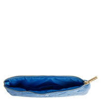 Velvet Quilted Small Pouch Ibiza Blue