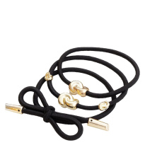 Hair Tie Metal Details 3-pack Black 3 kpl