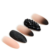Nail Addict Black Stud & Pink Ombre