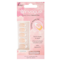 Pink French Coffin Nails 24 kpl