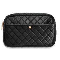 Beauty Bag Quilted Velvet Black Large