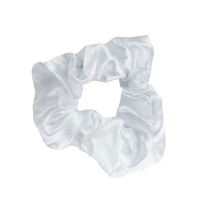Pink & White Satin Scrunchies 4 kpl
