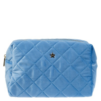 Velvet Square Quilted Make-Up Pouch Large Ibiza Blue