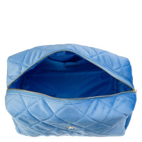 Velvet Square Quilted Make-Up Pouch Large Ibiza Blue